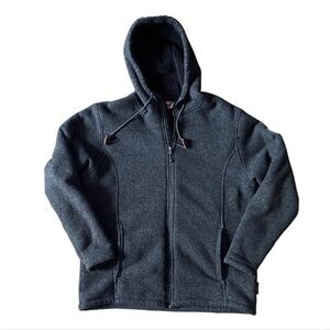 FREE COUNTRY Men’s Dark Gray Fleece Zip Up Sweater Hoodie Size L